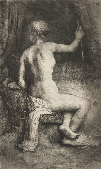 矢を持つ女性、1661年。 作： Rembrandt van Rijn