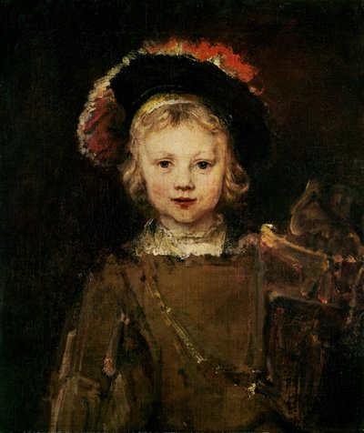 デザインの凝った服を着た少年、1660年頃 作： Rembrandt van Rijn