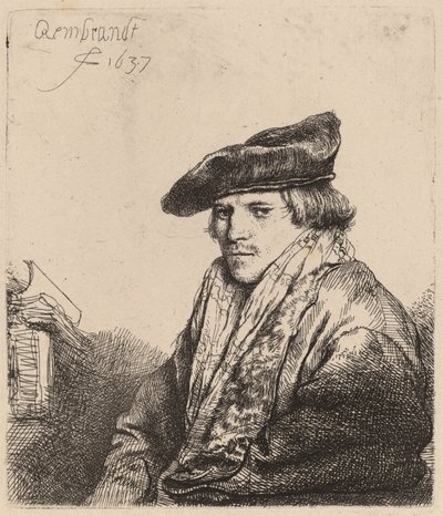 ベルベットの帽子をかぶった青年 (フェルディナンド・ボル?) 作： Rembrandt van Rijn