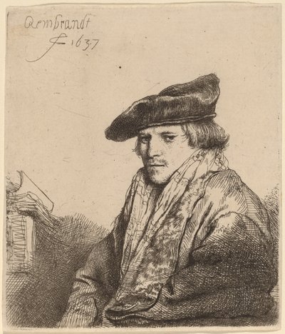ベルベットの帽子をかぶった青年 (フェルディナンド・ボル?) 作： Rembrandt van Rijn