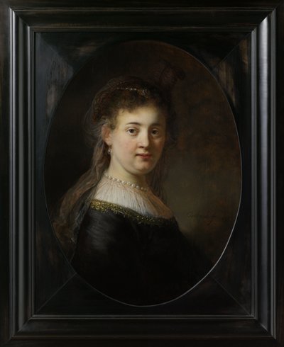 ファンタジー衣装の若い女性、1633 作： Rembrandt van Rijn