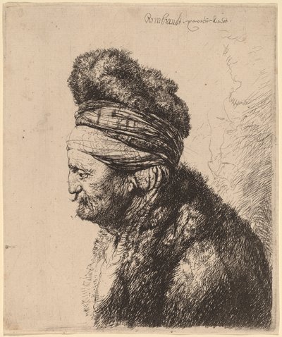 第二の東洋の頭 作： Rembrandt van Rijn and Studio of Rembrandt