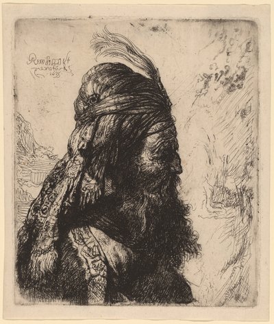 第三の東洋の頭 作： Rembrandt van Rijn and Studio of Rembrandt