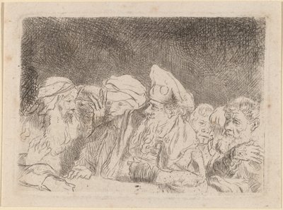 パリサイ人の討論 (百ギルダー版画の断片) 作： Rembrandt van Rijn and William Baillie