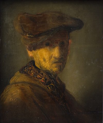 帽子をかぶった男。 (レンブラントの父の肖像) 作： Rembrandts skole