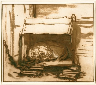 眠っているウォッチドッグ 作： Rembrandt van Rijn
