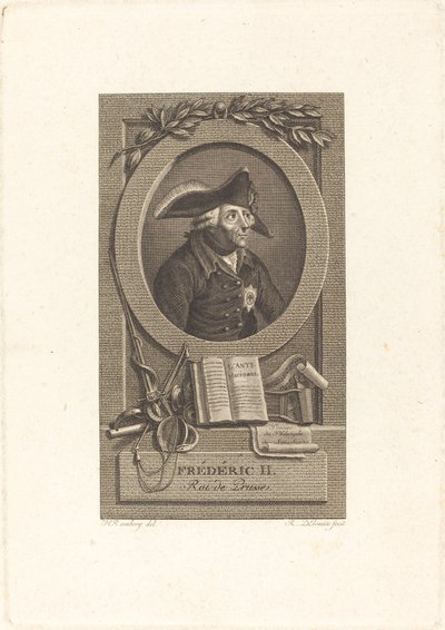 フリードリヒ大王、プロイセン王 作： Remi Henri Joseph Delvaux after Johann Heinrich Ramberg