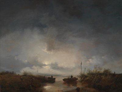 月夜の漁師たち 作： Remigius Adrianus Haanen