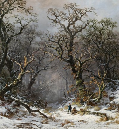 冬の森のハンターたち 作： Remigius Adrianus Haanen