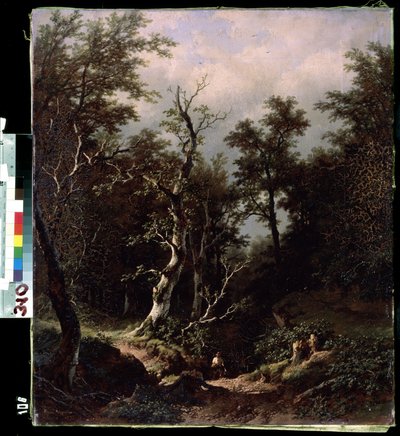 Paysage de foret (森の風景)。 Peinture de Remigius Adrianus van Haanen (Remy または Remi Adrien van Hannen) 作： Remigius van Haanen