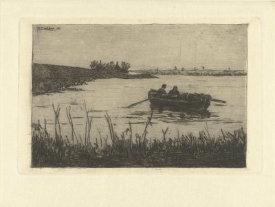 ザーンに 2 人の人物が描かれた手漕ぎボート 作： Remmert Dekker
