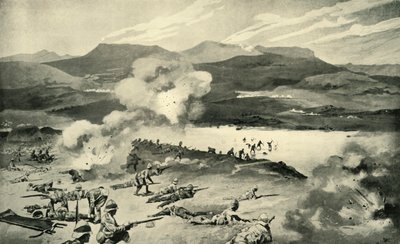 「コレンソの戦い - トゥゲラ川を渡ろうとするダブリンのフュージリアーズ」、1900 年 作： René Bull