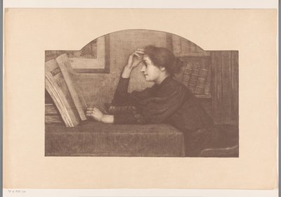 横顔で読書する女性 作： René Janssens
