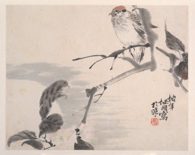 動物、花と鳥、19世紀。 作： Ren Yi