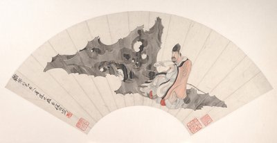 Scholar on a Rock、カリフォルニア州。 1880年。 作： Ren Yi