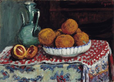 ルネ・セイソー（1867-1952）による水差しの静物画（1909）必須の言及：コレクション財団はマルセイユのプロヴァンスを尊重 作： Rene Auguste Seyssaud