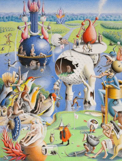 BOSCH-Golf, 2016, 色鉛筆画、紙 作： Rene Boin