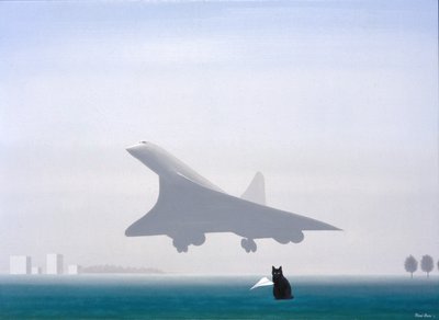 黒猫, 2001, 油彩、キャンバス 作： Rene Boin