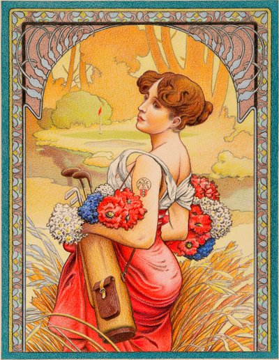 MUCHA-ゴルフ、2022年、紙に色鉛筆画 作： Rene Boin