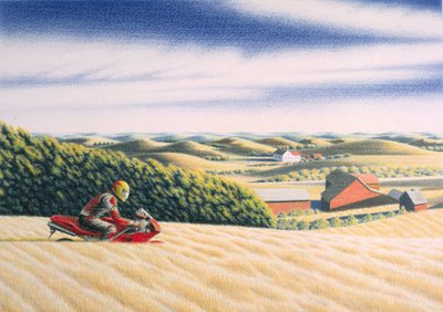 オフロード、2001年、紙に色鉛筆画 作： Rene Boin
