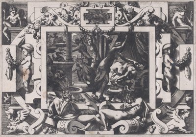 娘たちに殺されたペリアス 1563 年に彼の血を空にしようと勇気づけられた娘たちに同情した。 作： Rene Boyvin