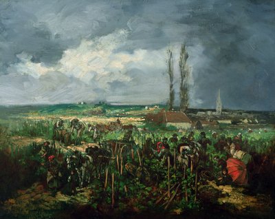 アルジャントゥイユでのブドウの収穫、1875 作： Rene Charles Louise Debreaux