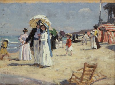 カブールの浜辺のカップル（キャンバスに油彩） 作： René François Xavier Prinet