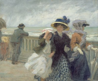 海辺の疾風（キャンバスに油彩） 作： René François Xavier Prinet