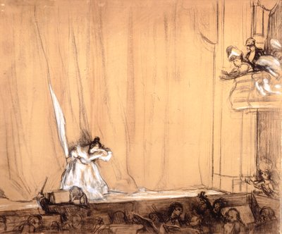 Le Sa​​lut de la Divette (紙に鉛筆と白チョーク) 作： René François Xavier Prinet