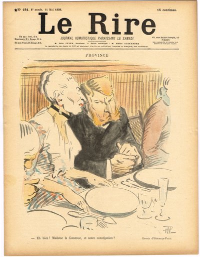 Le Lire "の表紙、カラーで描かれた風刺画 作： Rene George Hermann Paul