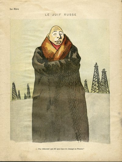 Le Lire』に掲載されたヘルマン・ポール（1864-1940）のイラスト（1935年頃） - ロシアのユダヤ人 - 反ユダヤ主義、ペトロール - ユダヤ人 作： Rene George Hermann Paul