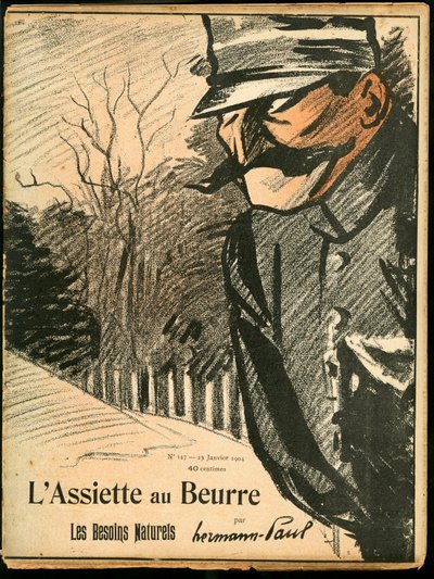 The Butter Plate」147番、カラーの風刺画 作： Rene George Hermann Paul