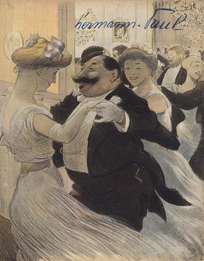 社交ダンス（カラーリトグラフ 作： Rene George Hermann Paul