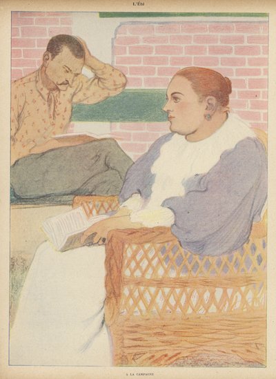 夏：田舎にて（カラーリトグラフ 作： Rene George Hermann Paul