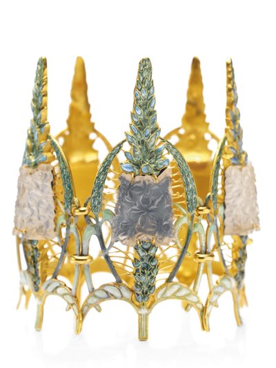 アールヌーボー「スピードウェル」ブレスレット、1900年頃（ガラス、エナメル、金 作： Rene Jules Lalique
