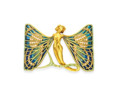 アールヌーボー「シルフ」犬の首輪、1900年頃 作： Rene Jules Lalique