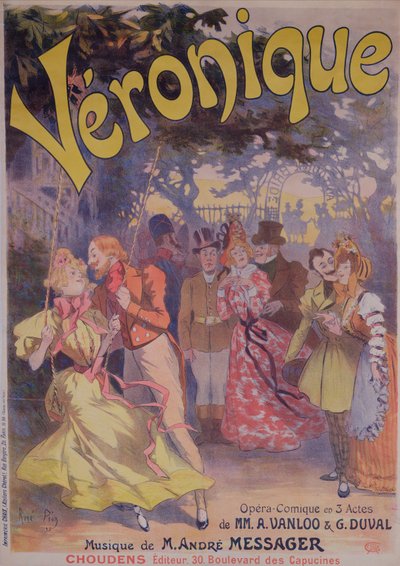 ヴェロニークの広告広告。A。ヴァンルーとG.デュバルの言葉と、アンドレメッサーの音楽（1898年） 作： Rene Pean