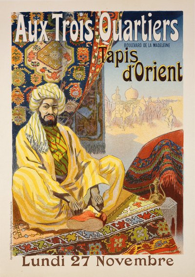 1899年「オー・トロワ・カルティエ」に出品された「オリエンタル・カーペット」のポスターの複製 作： Rene Pean