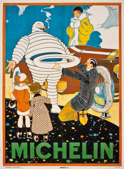 ミシュランの宣伝ポスターc。 1925 作： Rene Vincent