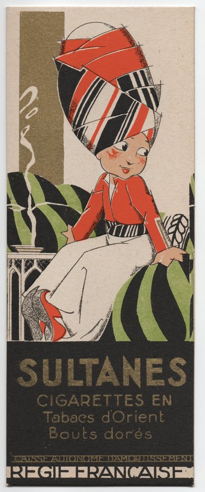 スルタネス・シガレット、1930年頃（ステンシル・プリント） 作： Rene Vincent