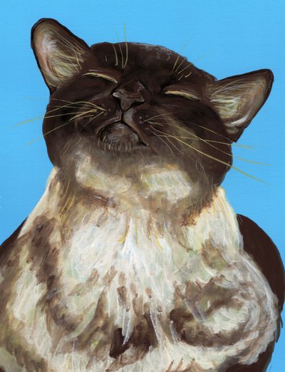 幸せそうな茶トラ猫 作： Renee Machan Cottagecore Artist