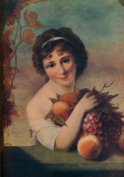 果物を持つ少女、c1780、1910 作： Rev. Matthew William Peters