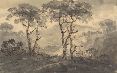 山の風景の中のモミの木 作： Rev. William Gilpin