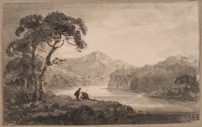 川の風景（紙にペン、ブラシ、インク） 作： Rev. William Gilpin