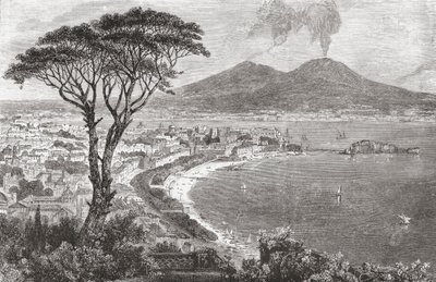 19世紀後半のイタリア、ナポリとヴェスヴィオ山。1890年頃に出版されたサミュエル・マニング師によるイタリアの写真より。 作： Reverend Samuel Manning
