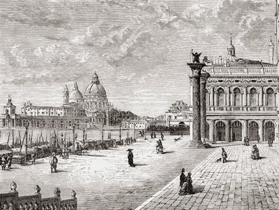 19世紀後半のイタリア、ヴェネツィア、サン・マルコ広場。1890年頃に出版されたサミュエル・マニング師によるイタリアの写真より。 作： Reverend Samuel Manning