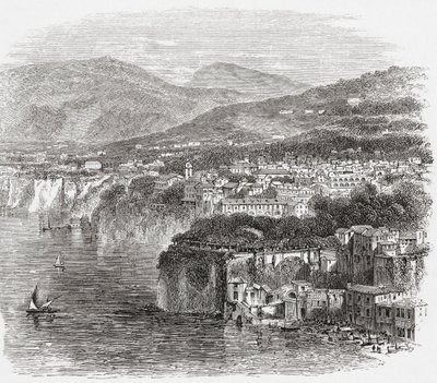 19世紀後半の南イタリア、カンパニア州ソレントの風景。1890年頃に出版されたサミュエル・マニング師によるイタリアの写真より。 作： Reverend Samuel Manning