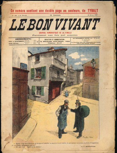 1907年4月20日発行の雑誌 "Le Bon Vivant "388号の表紙（Papier imprimé 作： Ricardo Flores