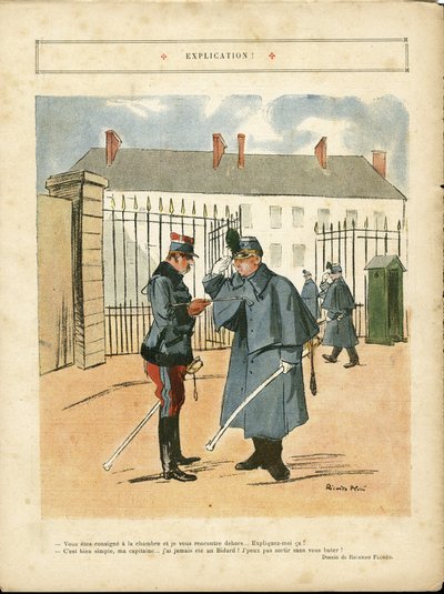 リカルド・フローレス（1878-1918）のイラスト（Le Lire, 23/04/10） - 解説 - Armee, Barracks 作： Ricardo Flores