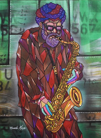 カラフルなジャズミュージシャン 作： Ricardo Maya